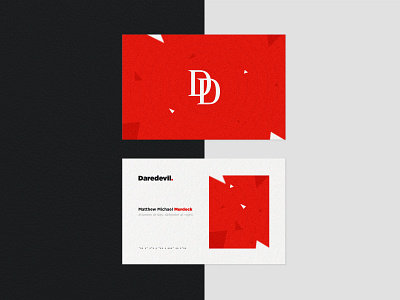 Daredevil - Design a Business Card for a Superhero Warm-Up black branding business card daredevil design identity marvel minimal mockup red superhero typography