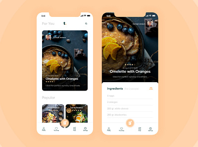 Tarif App Design app app design application food food app mobile mobile app design mobile design recipe ui ux web web design