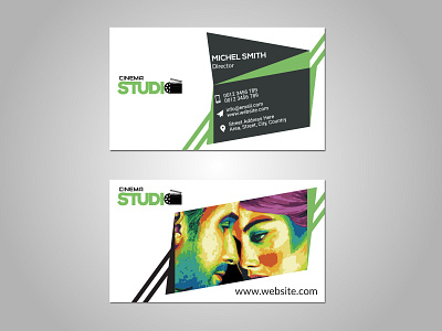 CINEMA STUDIO COMPANY BUSINESS CARD business cad film company bc