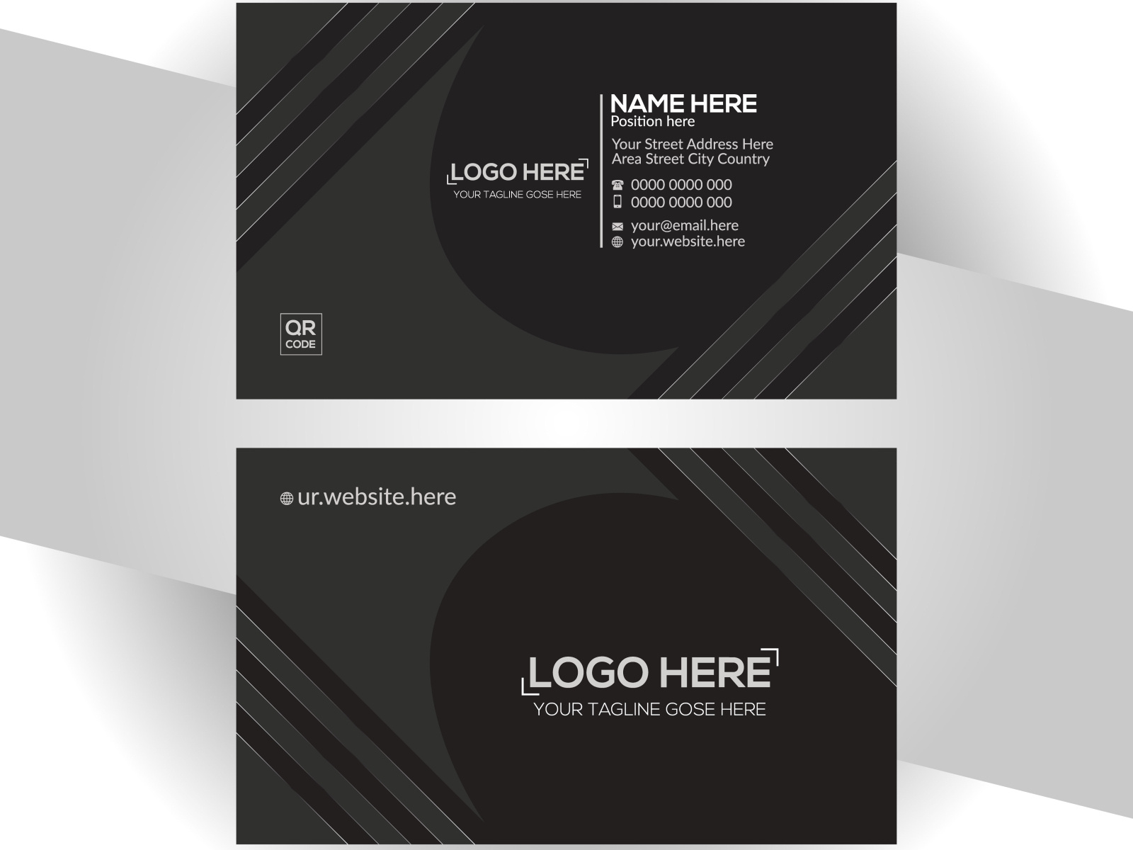 Black And Gray Business Card by Jahidul Islam08 on Dribbble