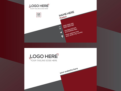 Red And Gray Business Card