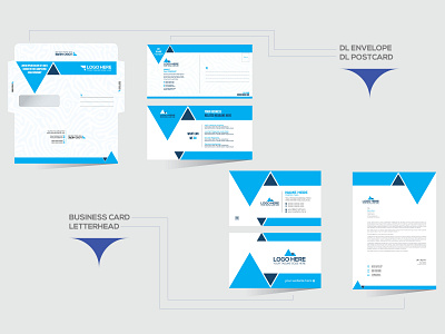 Cyan Colored Stationary Design brand identity