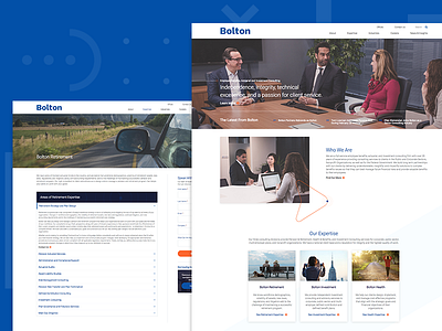 Bolton Website Redesign blue careers financial homepage insurance interface orange services ui ux website wordpress