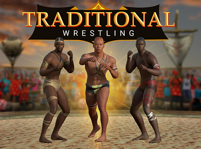 Traditional Wrestling Game Design 3d branding character design game art game design graphic design logo motion graphics ui