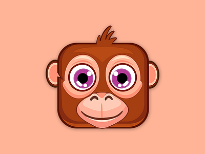 Monkey Icon animal cute animal cute monkey farm game game design game icon icon design monkey symbols