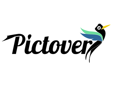 Pictover bird camera design icon logo trip vector