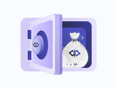 Strongbox illustration 🏦 bag bank cash coin design finance icon illustration money safe safe deposit box safebox