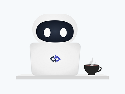 The Mascot Baby Power Illustration 🤖 character character design coffee coffee cup computer design identity illustration mascot mascot character mascot design minimalist robot vector work work in progress