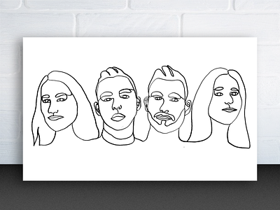 Family Illustration 👨‍👩‍👧‍👦 black and white brother character comic design design art drawing family illustration line minimalist monochrome outline simple sister