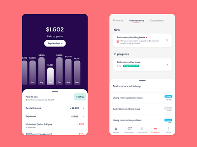 Property management income app android app fintech freelance designer ios property management ux visual design