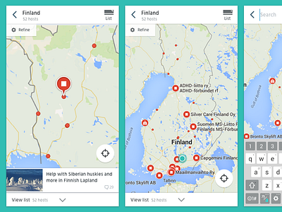 Android Map Search Interface