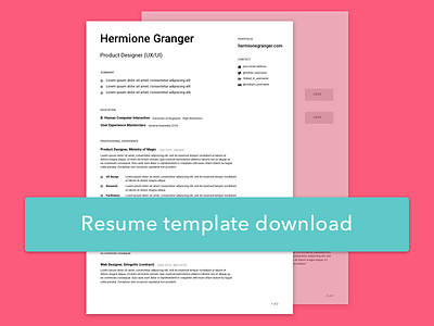 Resume + Template Download cv designer download free jobs professional resume template