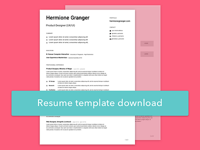 Resume + Template Download