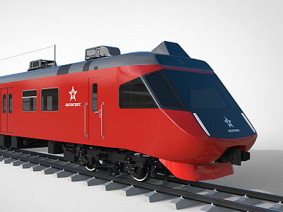 Electric train's cabine 3d industrial design modelling product design render