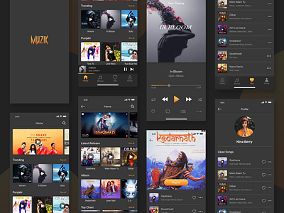 MUZIK iphonex mobile app design mobile ui music app uidesign uiux