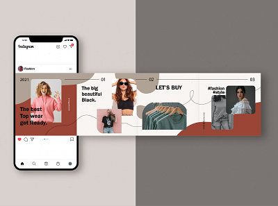 Fashion carousel cards behance branding design dribbble illustration photoshop vector