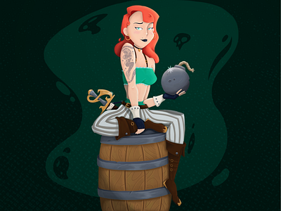 Pirategirl bruce timm style characterdesign girl photoshop pirate