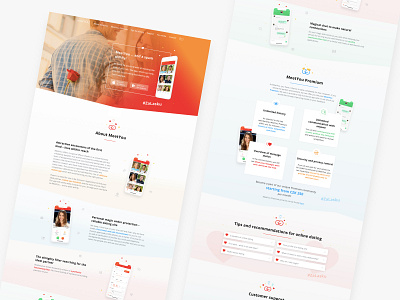 MeetYou Dating App - Landing Page Design branding branding and identity datingapp design fun graphic design icon illustration landing page love minimal ui ux vector visual web web design whitespace