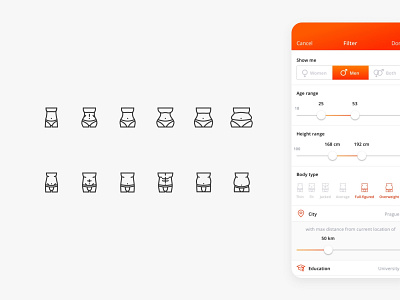 Body Types Icon Set for MeetYou Dating App