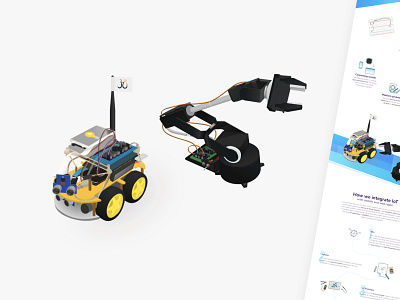 Robotic Arm and Car Vector Illustrations for Juicymo