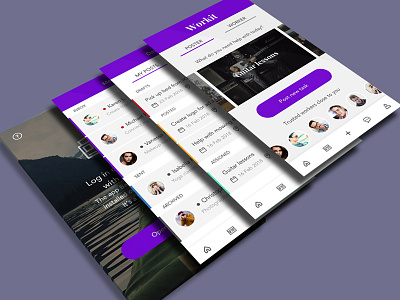 Workit app screens product design ui ux