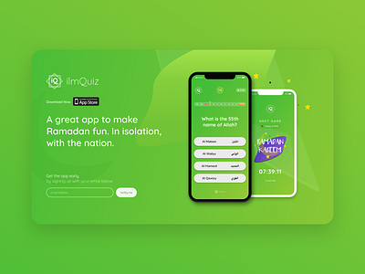 Desktop Landing Page - ilmQuiz App