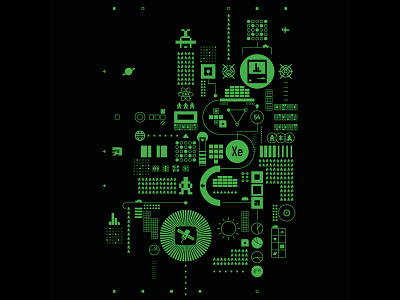 Abstract Dataflow abstract chart data diagram green green screen icon science tech technology