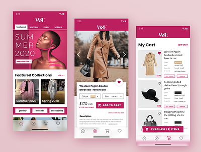 Vase Boutique Mobile Web App balenciaga branding burberry fashion fashion app fashion brand fashion design gucci logo mobile mobile app mobile website ui ux versache