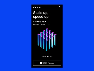 DASH 2021 Homepage Mobile 3d adobedimension branding conference design design mobile ui ui web web design webdesign website design