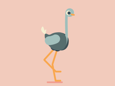 Ostrich walk cycle