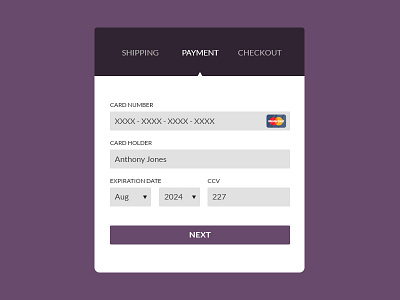 #002 Credit Card Checkout - Daily UI Design Challenge