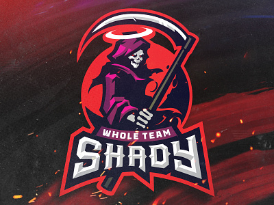 Whole Team Shady branding design esports esportslogo illustration mascot reaper skull typography vector