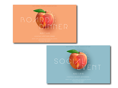 Board Dinner Invitation atlanta design georgia illustrator invitation peach