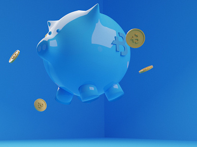 App level gamification 3d 3d art bank banking blender blender 3d blender3dart blendercycles blue character character design coins cycles floating graphic design illustration pig piggy piggy bank render