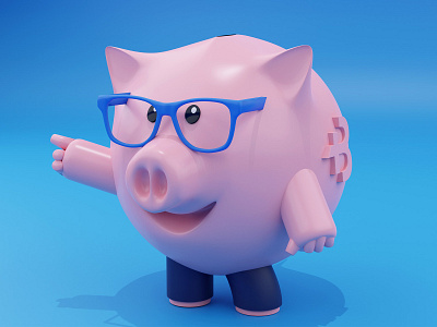 Piggy Mascot 3d 3d art 3drender blender blender3d blendercycles branding branding design cartoon character design mascot pig piggy piggybank