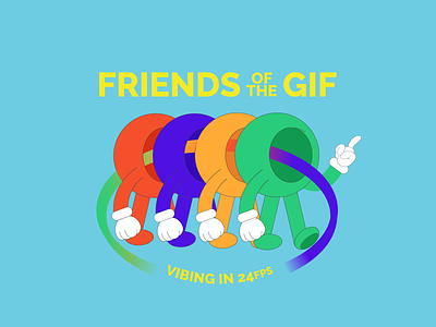 Friends of the Gif animation artist cartoon character character design color design friends gif illustration illustrator logo