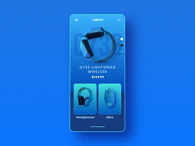 Logitech Product Marketing Concept app app ui clean gradient headphones product ui