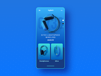 Logitech Product Marketing Concept app app ui clean gradient headphones product ui