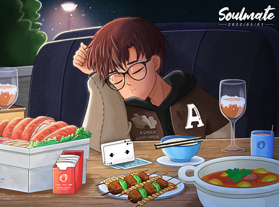 eat food illustration