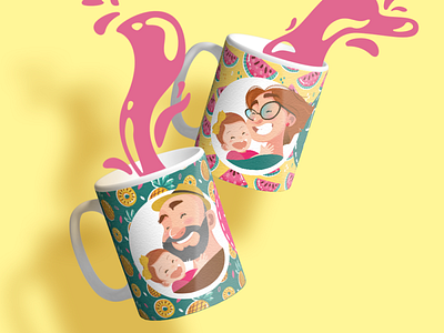 Toast Mug cartoon design flat icon illustrator mascot personage vector