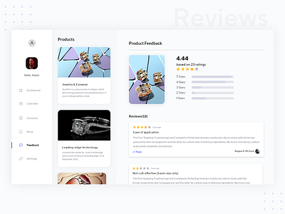 product-wise Review(Design Assignment) card design clean ui design dashboard dashboard ui minimalist product review reply review shopping stars trendy web application