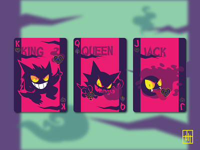The Ghostly Ghouls adobe illustrator design dribble halloween playoff gastly gengar graphicdesign haunter illustration playing cards pokemon spooky vector