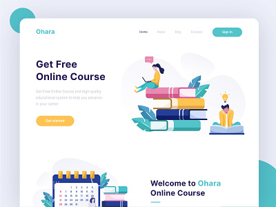 Ohara - Online course Landing Page design