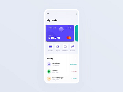 Finance App animation banking app credit card credit card app finance app financial mobile app payment payment app protopie prototype