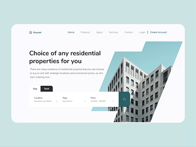 animated real estate landing page animated hero animated homepage animated landing page protopie real estate web design