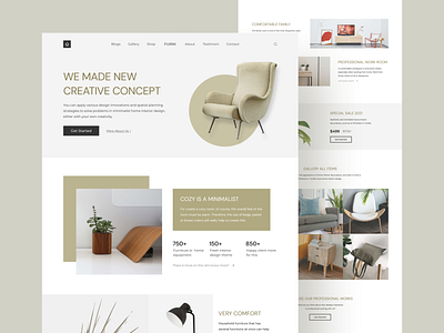 Furniture Website Homepage Full furniture homepage furniture website interior design landing page interiordesign