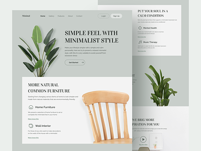 Minimalist Website design furniture homepage landing page life minimal minimalist plant plant website ui uiux ux web design website