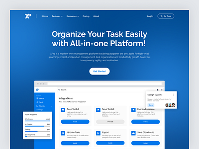 XPro - Task Management Landing Page by Andri Prasetia for SLAB Design ...