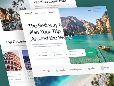 Travel Agency Landing Page adventure agency destination explore holiday homepage landing page tourism tourist travel travel agency travelling trip uiux vacation web design website