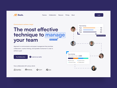 Team Management Landing Page business company homepage landing page productivity project mangement saas task manager team management team manager teamwork to do list ui web design website
